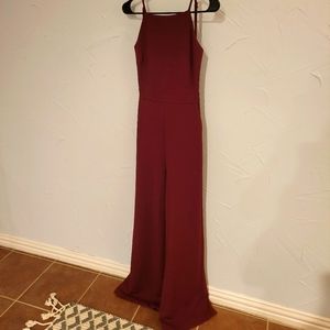 Lulu's Burgundy, Backless, Jumpsuit- Size S